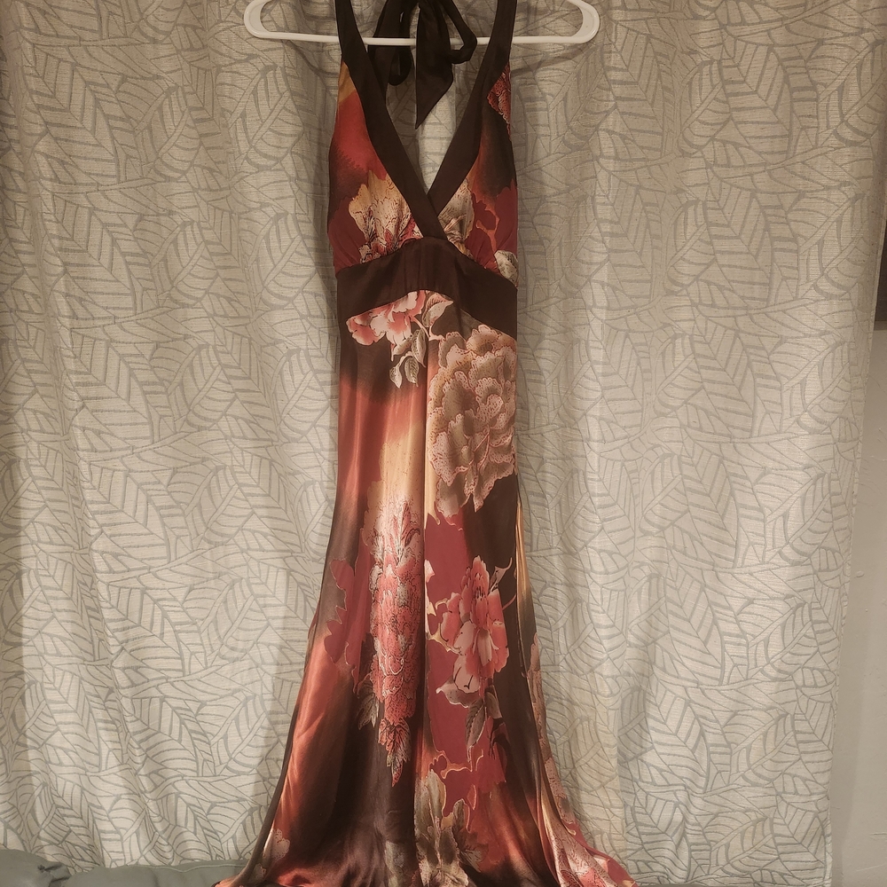Cache Red and Brown Halter Gown for Wedding